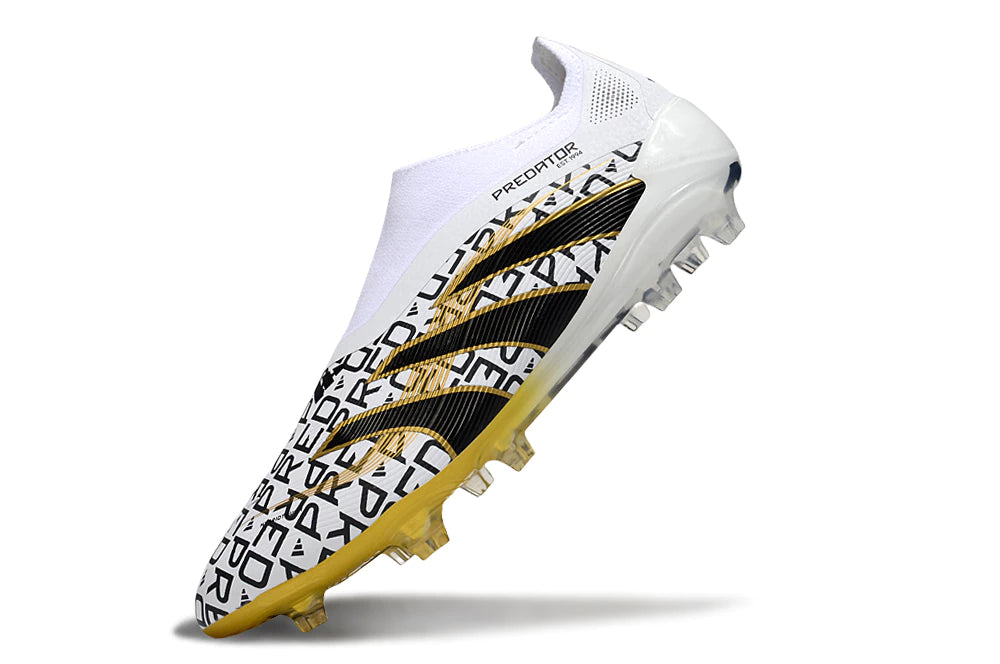 Chuteira Adidas Predator Elite 25 Laceless Campo - Branco/Dourado