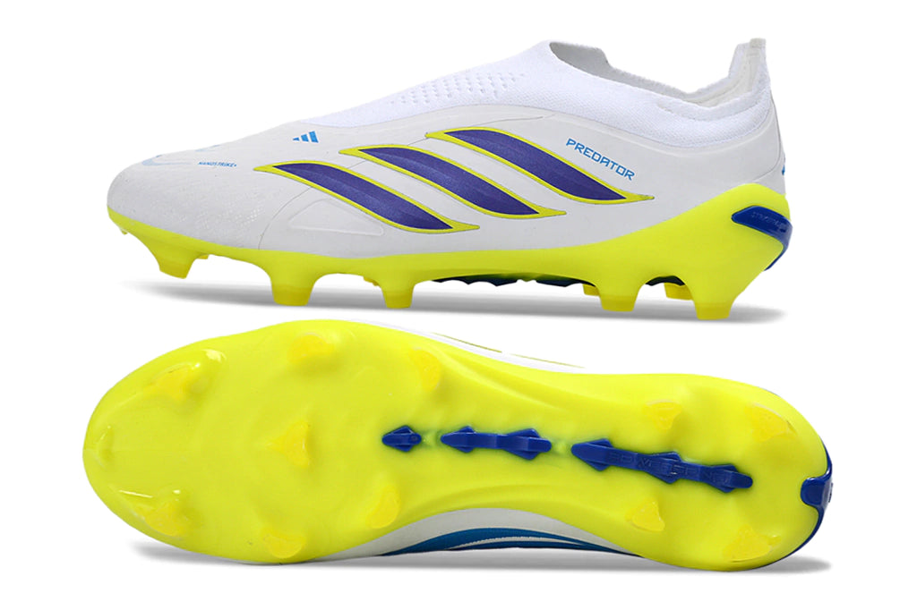 Chuteira Adidas Predator Laceless 26 Elite FG - Branco/Amarelo