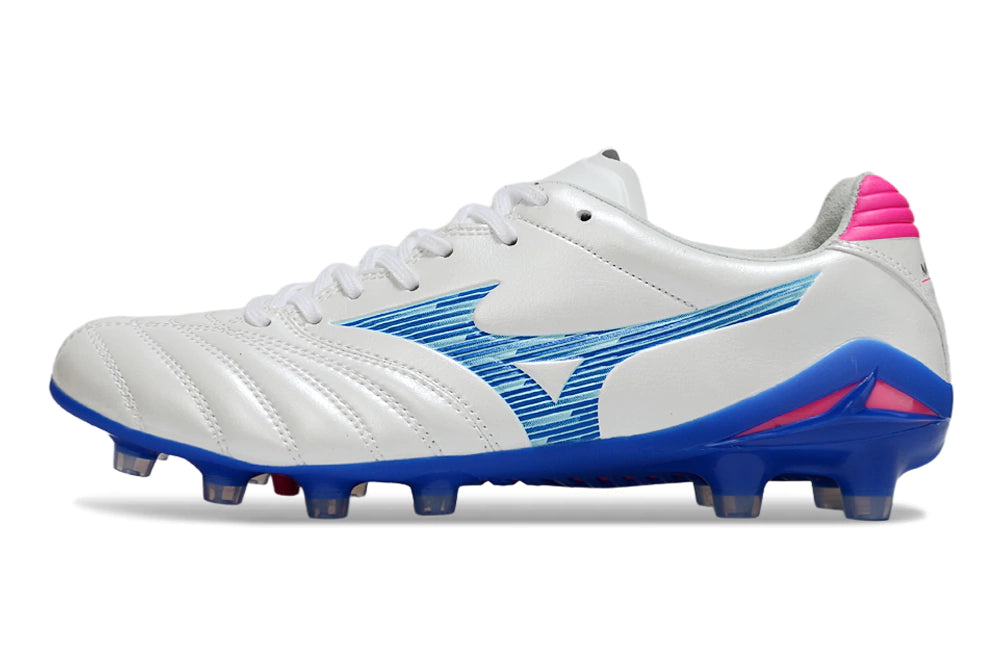 Chuteira Mizuno Morelia Neo 4 Campo - Branco/Azul