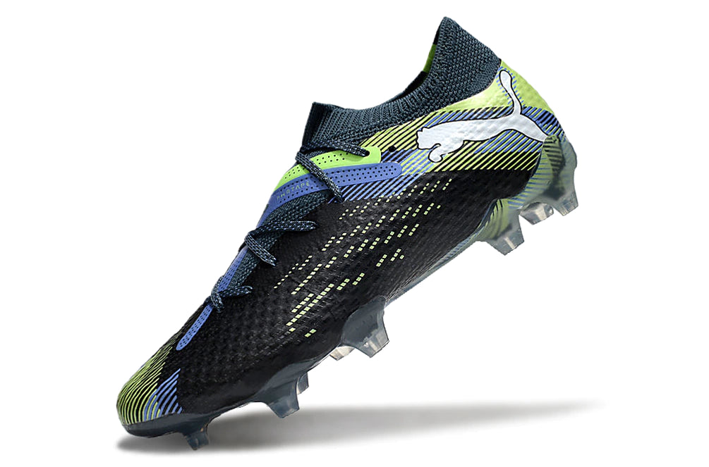 Chuteira Puma Future 7 Ultimate Campo FG - Preto/Azul/Verde