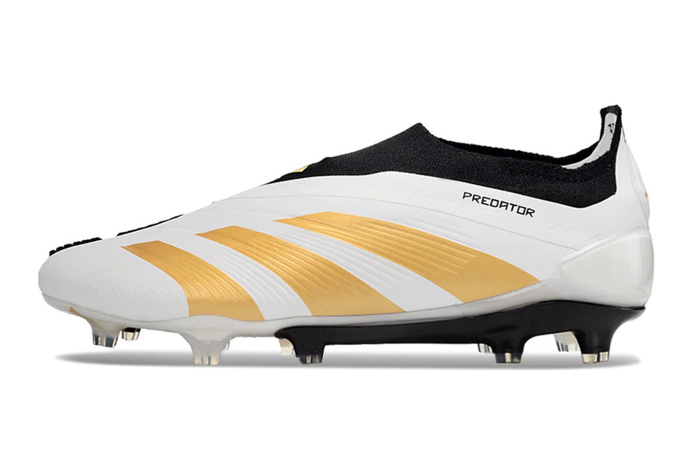 Chuteira Adidas Predstrike Elite Laceless Campo - Branco/Amarelo/Preto
