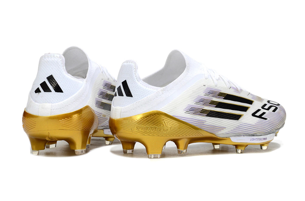Chuteira Adidas F50.1 Elite Campo - Branco/Dourado