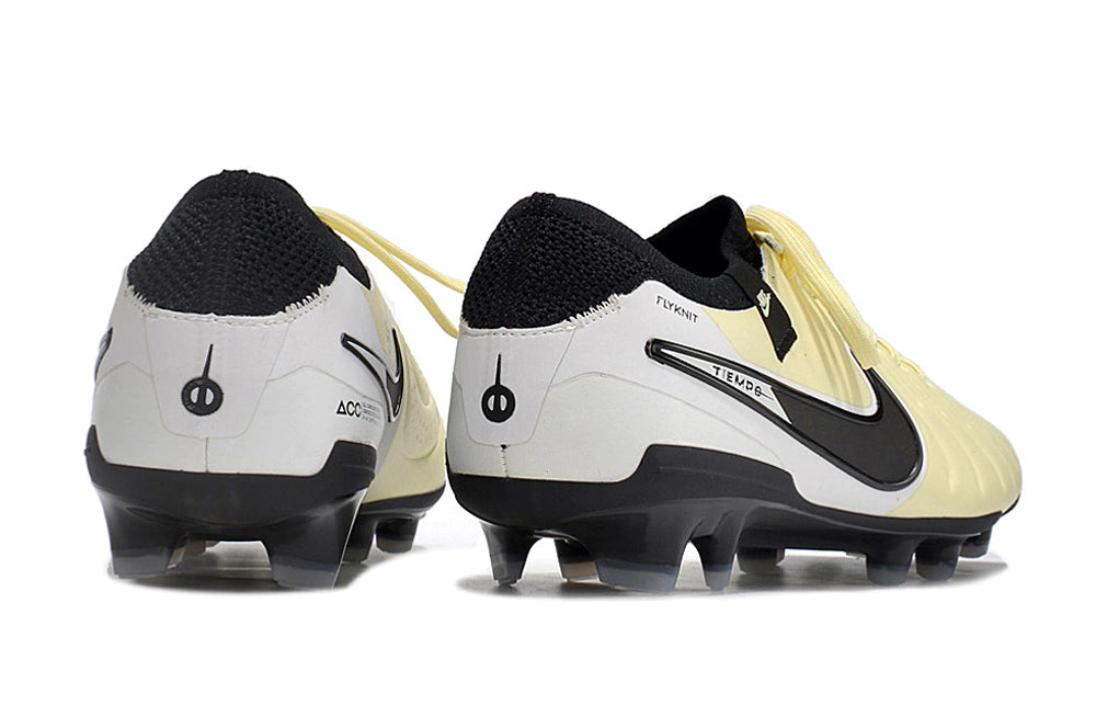 Chuteira Nike Tiempo 10 Elite Campo FG - Bege/Preto