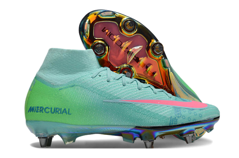 Chuteira Nike Air Zoom Mercurial Superfly 10 Elite SG - Verde/Azul