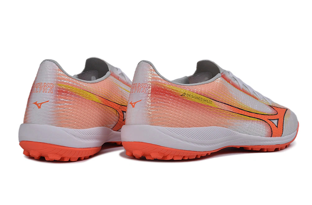 Chuteira Mizuno Alpha Japan 3 Society - Branco/Laranja