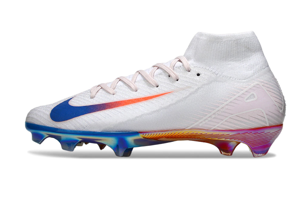 Chuteira Nike Air Zoom Mercurial Superfly 10 Elite Campo - Branco/Rosa