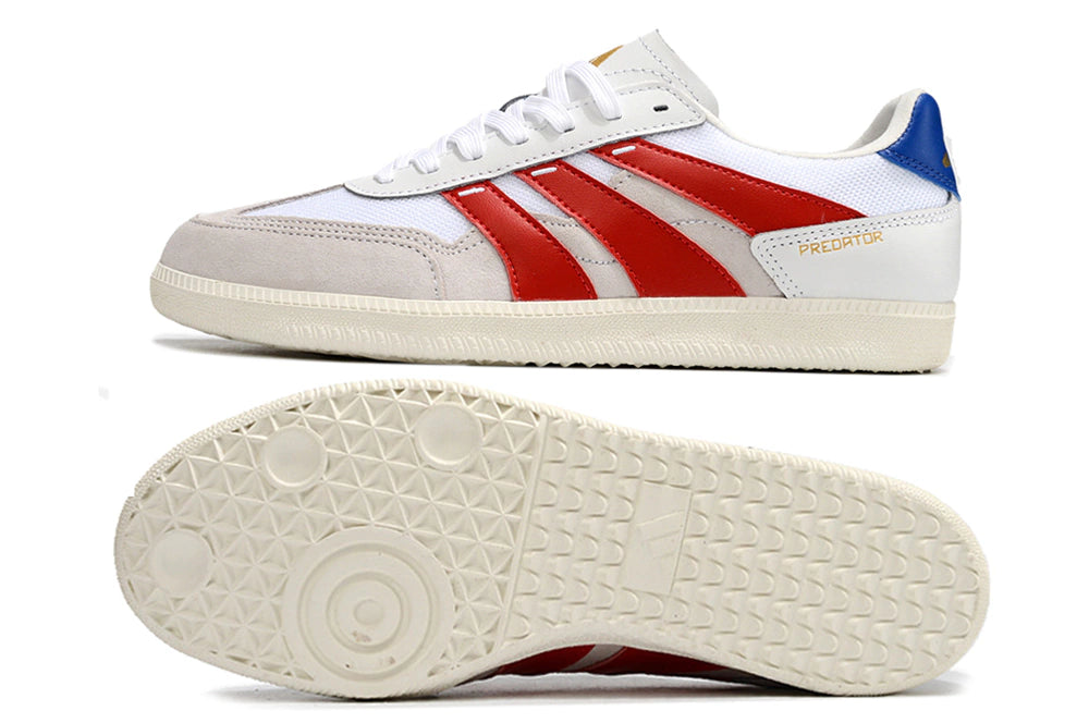 Chuteira Adidas Predator 24 League Futsal - Branco/Vermelho/Azul