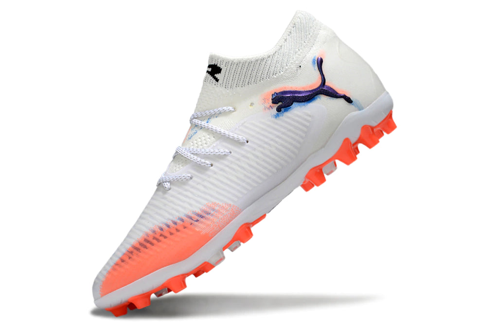 Chuteira Puma Future 8 MG - Branco/Laranja