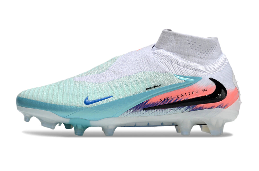 Chuteira Nike Phantom 6 Elite Botinha Campo - Branco/Azul