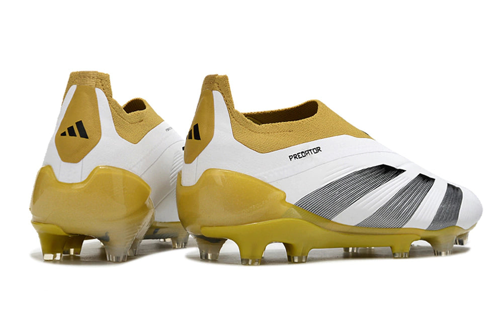 Chuteira Adidas Predstrike Elite Laceless Campo - Branco/Amarelo