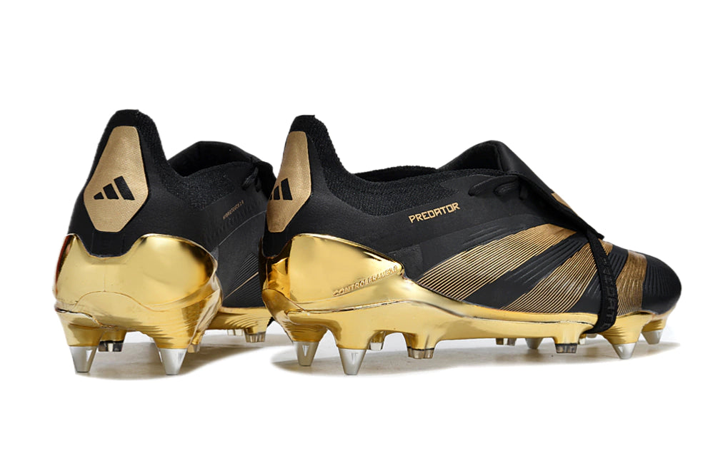 Chuteira Adidas Predator Elite Tongue SG - Dourado/Preto