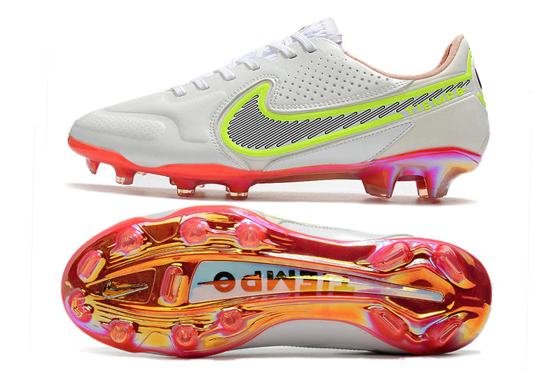 Chuteira Nike Tiempo 9 Elite Campo FG - Branco/Vermelho