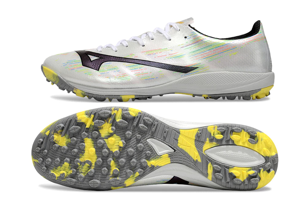 Chuteira Mizuno Alpha Made in Japan Society - Branco/Amarelo