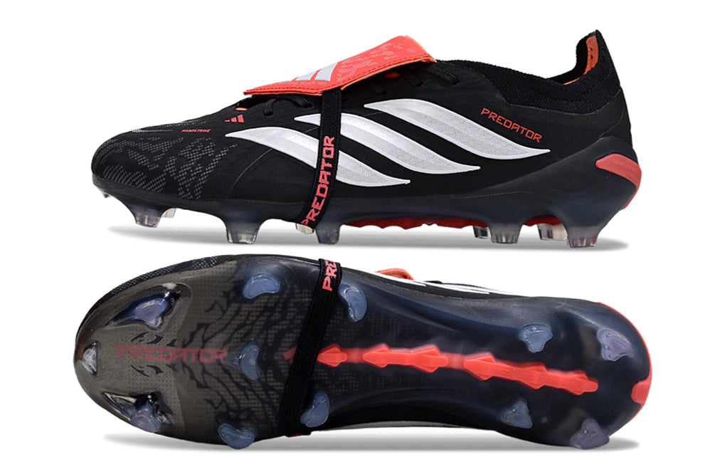 Chuteira Adidas Predator Tongue 26 Elite FG - Preto/Vermelho