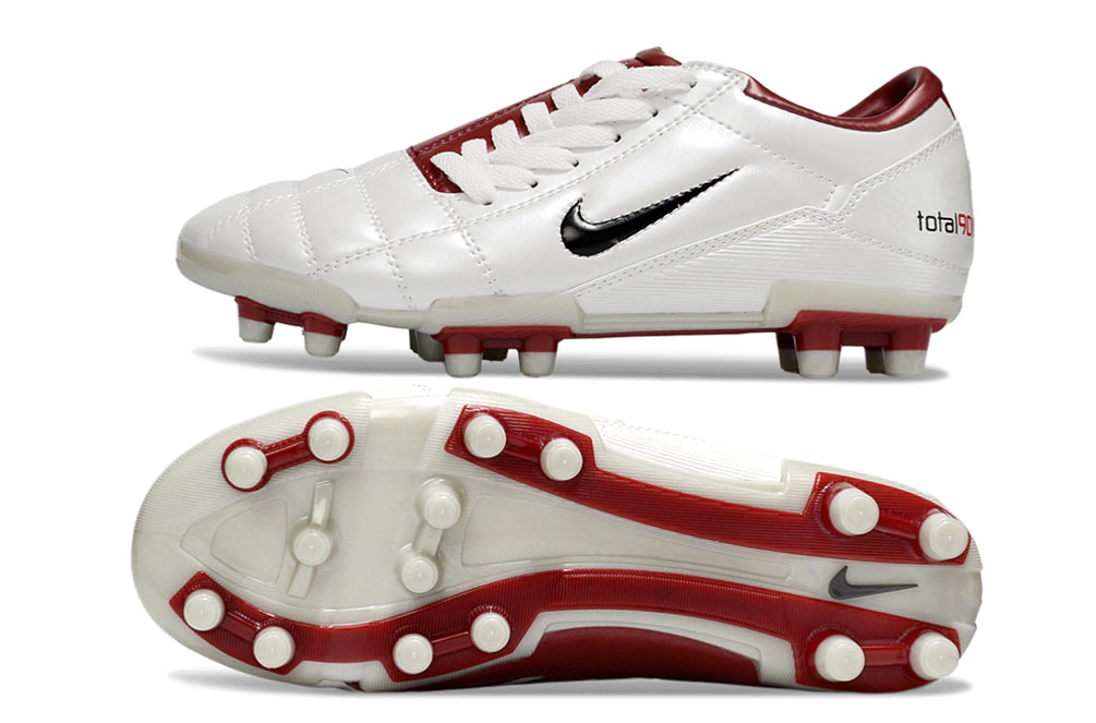 Chuteira Nike Total 90 Campo - Branco/Vermelho