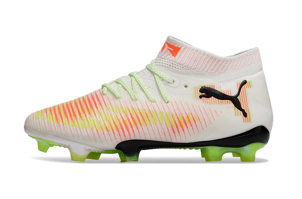 Chuteira Puma Future 8 Ultimate Botinha Campo FG - Branco/Verde/Preto