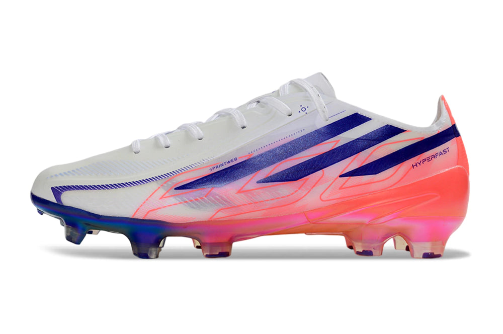 Chuteira Adidas F50 Hyperfast FG - Branco/Rosa