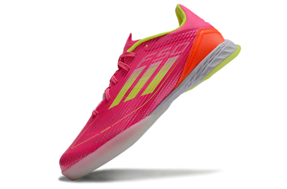 Chuteira Adidas X F50 Futsal - Rosa/Branco/Verde