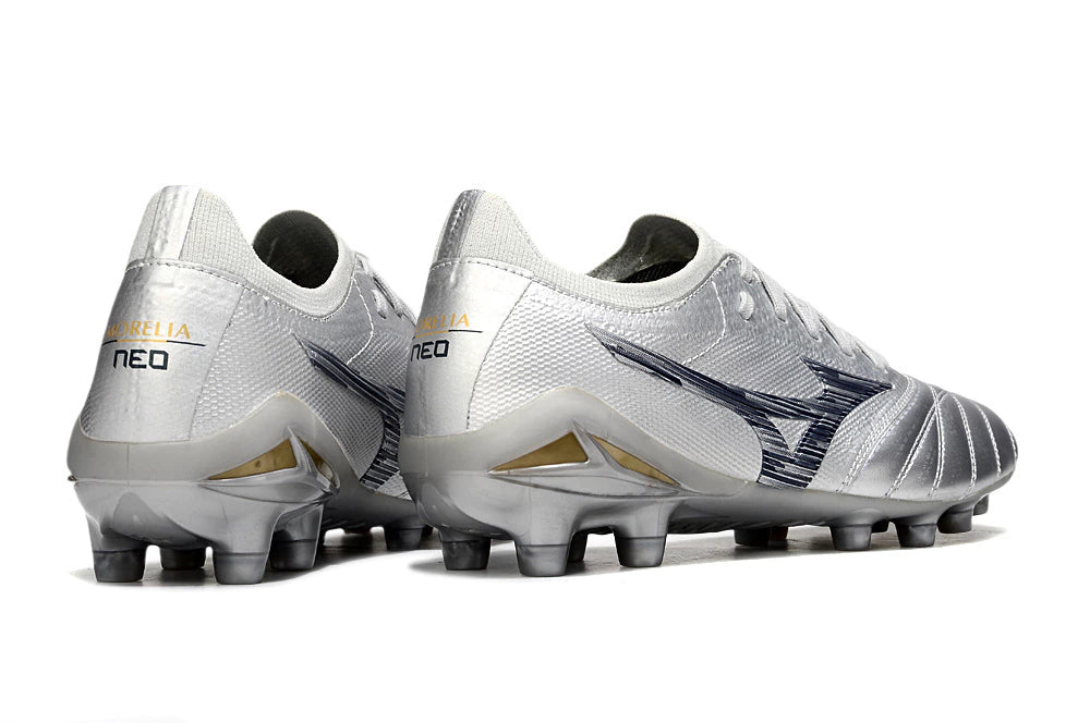 Chuteira Mizuno Morelia Neo 4 Campo - Prata