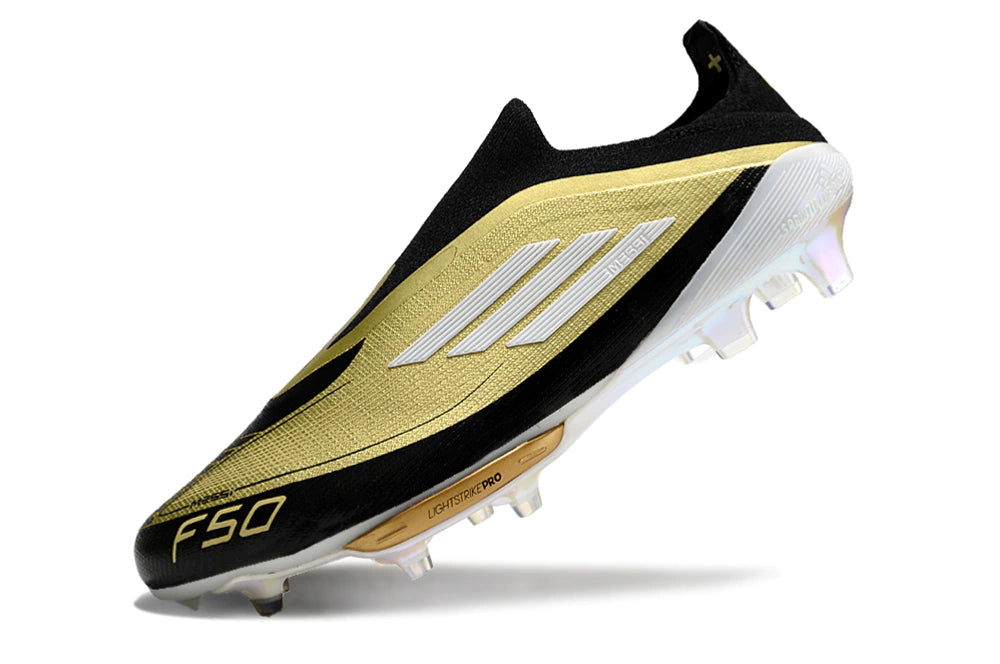 Chuteira Adidas F50+ Elite Campo - Preto/Dourado