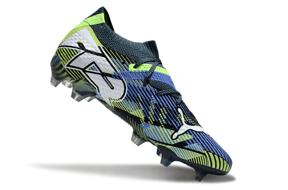 Chuteira Puma Future 7 Ultimate Campo FG - Preto/Azul/Verde