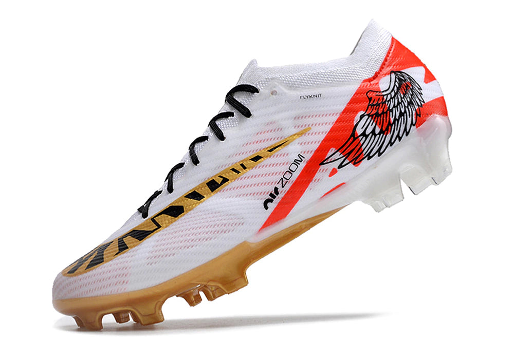 Chuteira Nike Air Zoom Mercurial Vapor 15 Elite FG - Branco/Vermelho