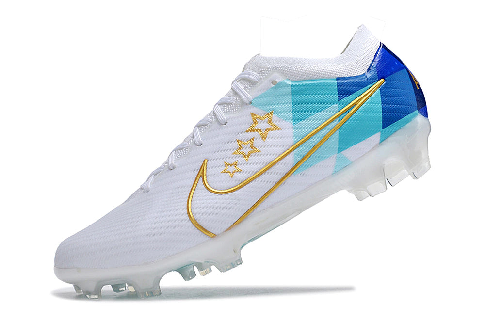 Chuteira Nike Air Zoom Mercurial Vapor 15 Elite FG - Branco/Azul