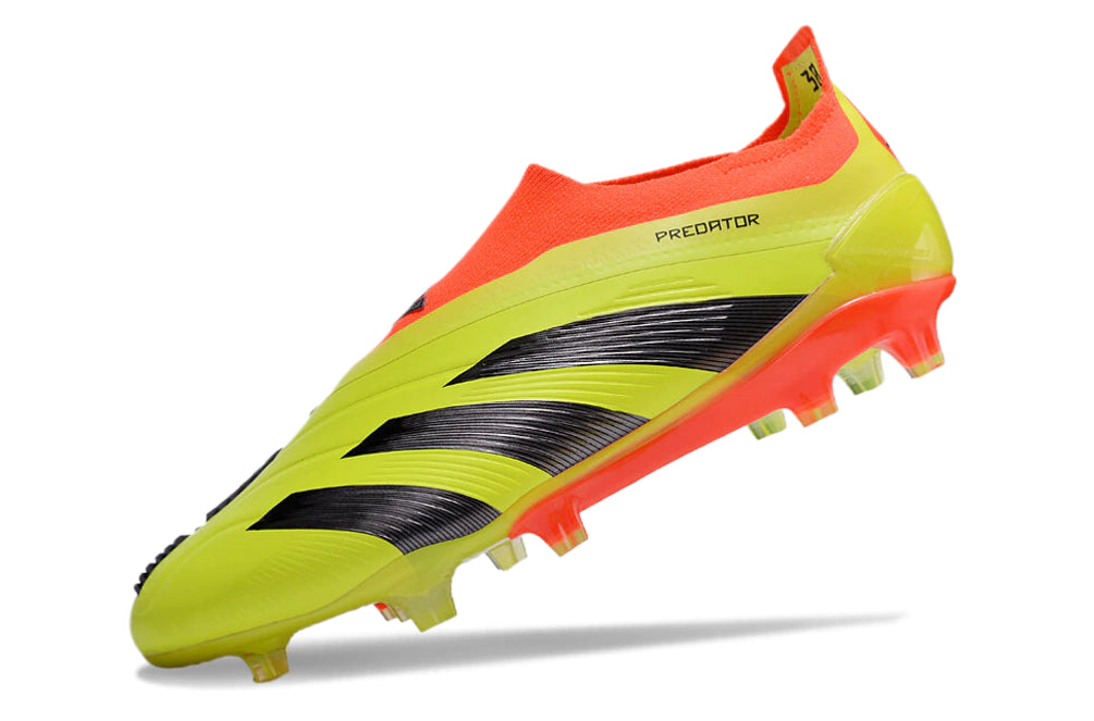 Chuteira Adidas Predstrike Elite Laceless Campo - Amarelo/Preto/Laranja