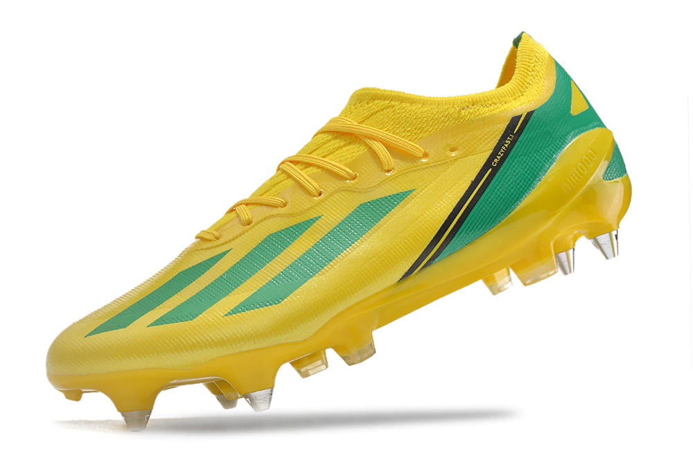 Chuteira Adidas X CrazyFast.1 SG - Amarelo/Verde