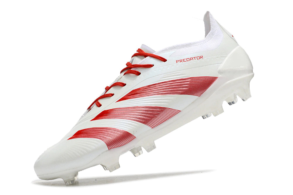 Chuteira Adidas Predator Elite Campo FG - Branco/Vermelho
