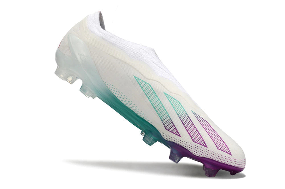 Chuteira Adidas X CrazyFast.1 FG - Branco/Azul/Roxo