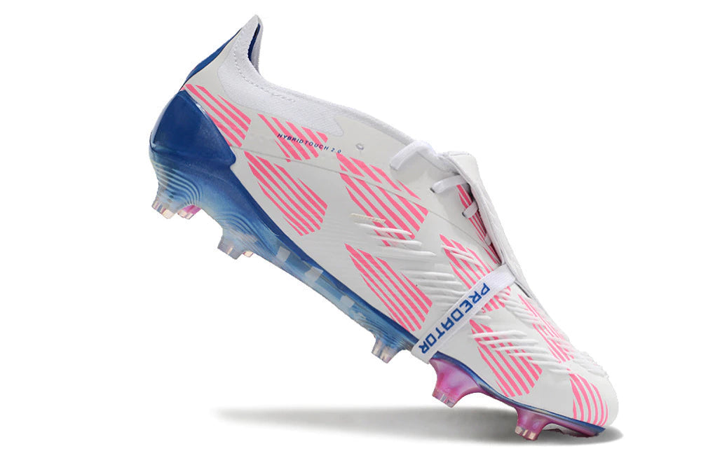Chuteira Adidas Predstrike Elite Campo - Branco/Azul/Rosa
