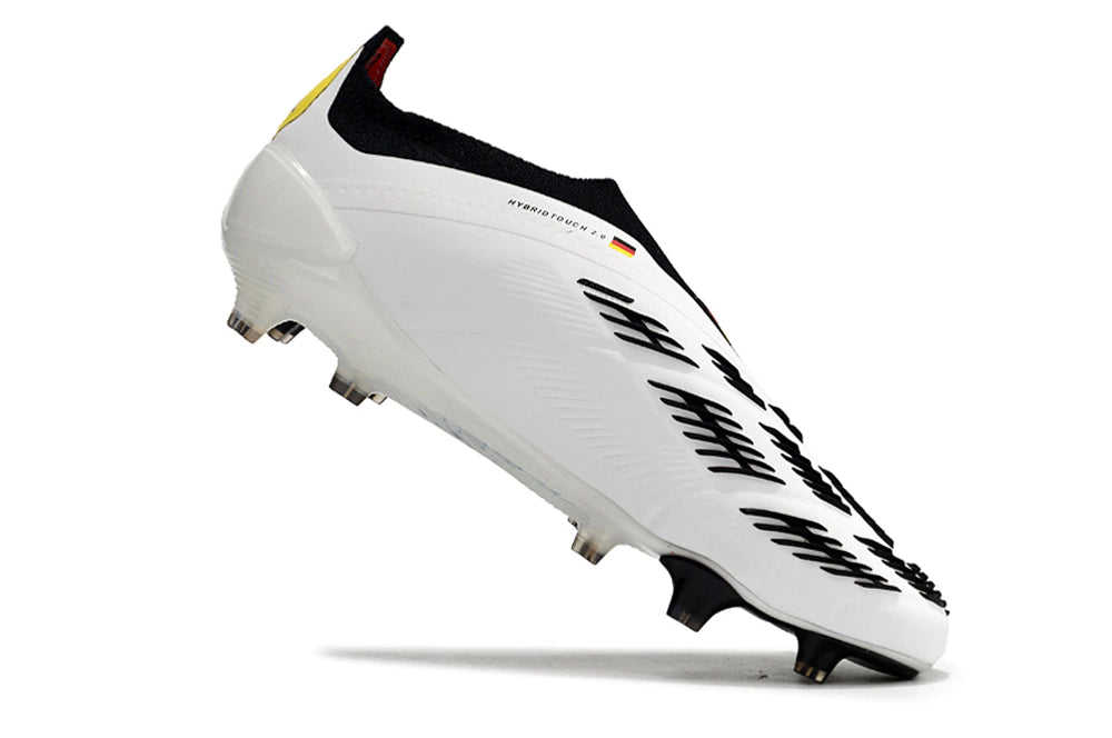 Chuteira Adidas Predstrike Elite Laceless Campo - Branco/Amarelo/Vermelho