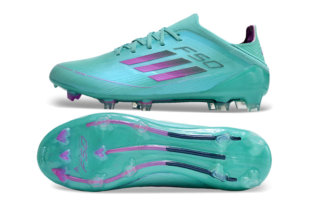 Chuteira Adidas F50 X Campo - Azul/Rosa