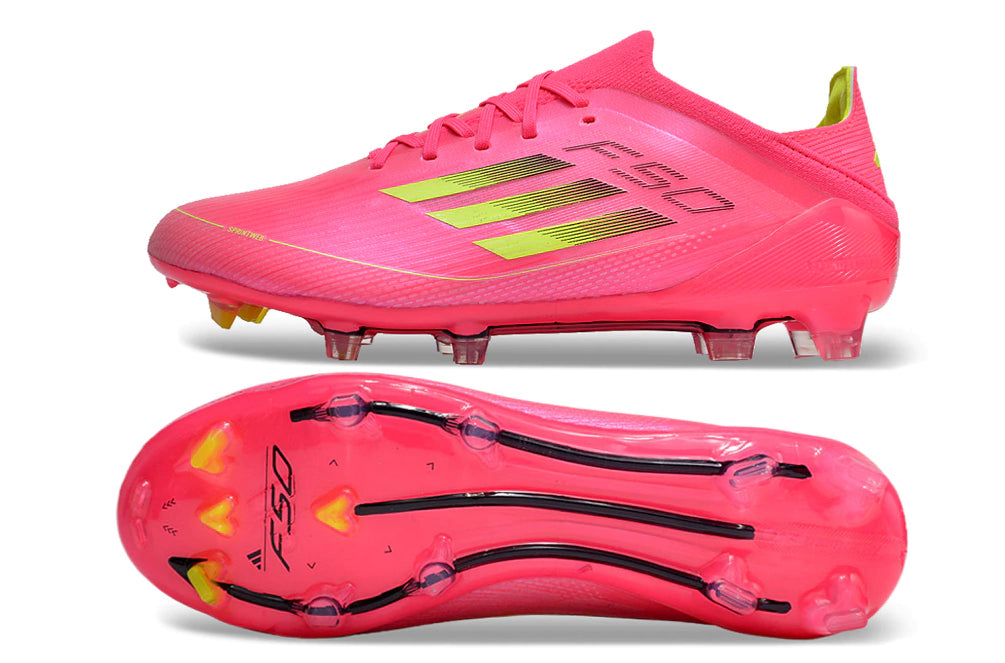 Chuteira Adidas F50 X Campo - Rosa/Amarelo