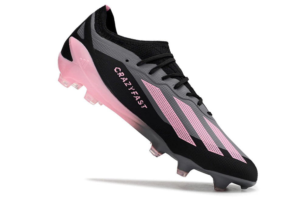 Chuteira Adidas X CrazyFast.1 FG - Preto/Rosa