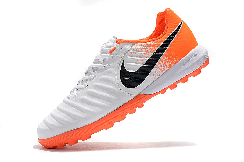 Chuteira Nike Tiempo 7 Finale Society TF - Branco/Laranja