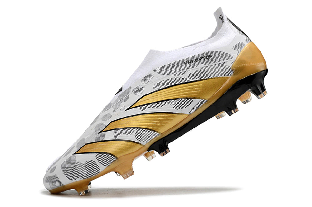 Chuteira Adidas Predstrike Elite Laceless Campo - Branco/Dourado