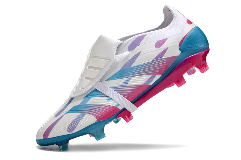 Chuteira Adidas Predstrike Elite Campo - Branco/Azul/Rosa