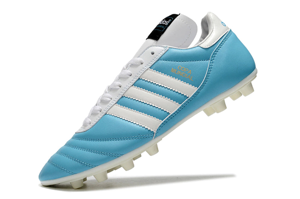 Chuteira Adidas Mundial Campo FG - Azul/Branco