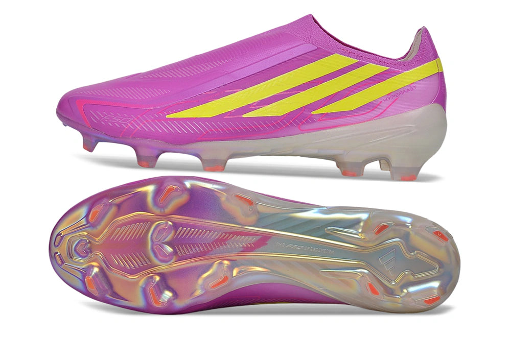 Chuteira Adidas F50 Hyperfast Laceless FG - Rosa