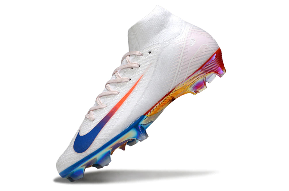 Chuteira Nike Air Zoom Mercurial Superfly 10 Elite Campo - Branco/Rosa
