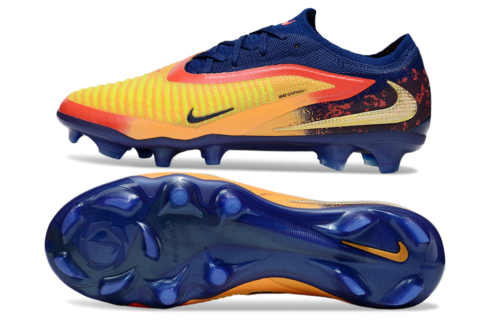 Chuteira Campo NIKE Phantom 6 Elite FG - Laranja/Azul