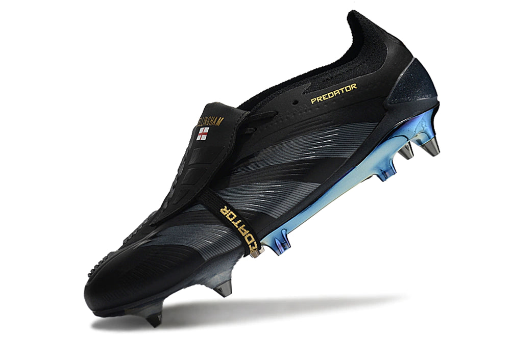 Chuteira Adidas Predator Elite Tongue SG - Preto/Dourado