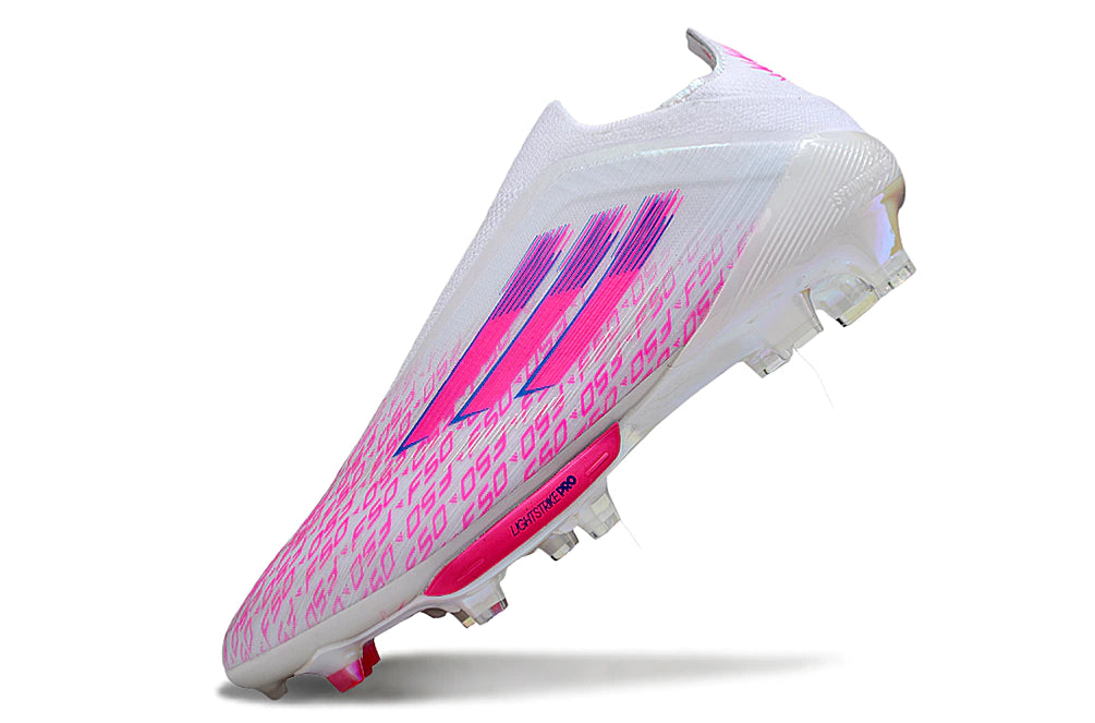 Chuteira Adidas F50+ Elite Campo - Branco/Rosa