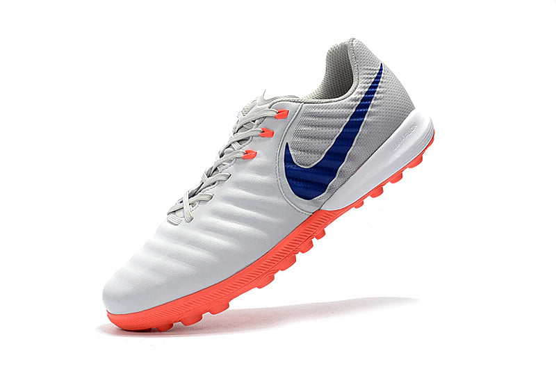 Chuteira Nike Tiempo 7 Finale Society TF - Cinza/Laranja