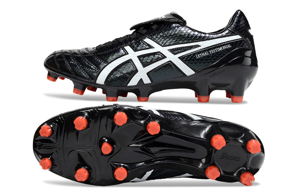 Chuteira Campo Asics Lethal Testimonial 4 IT - Preto/Branco