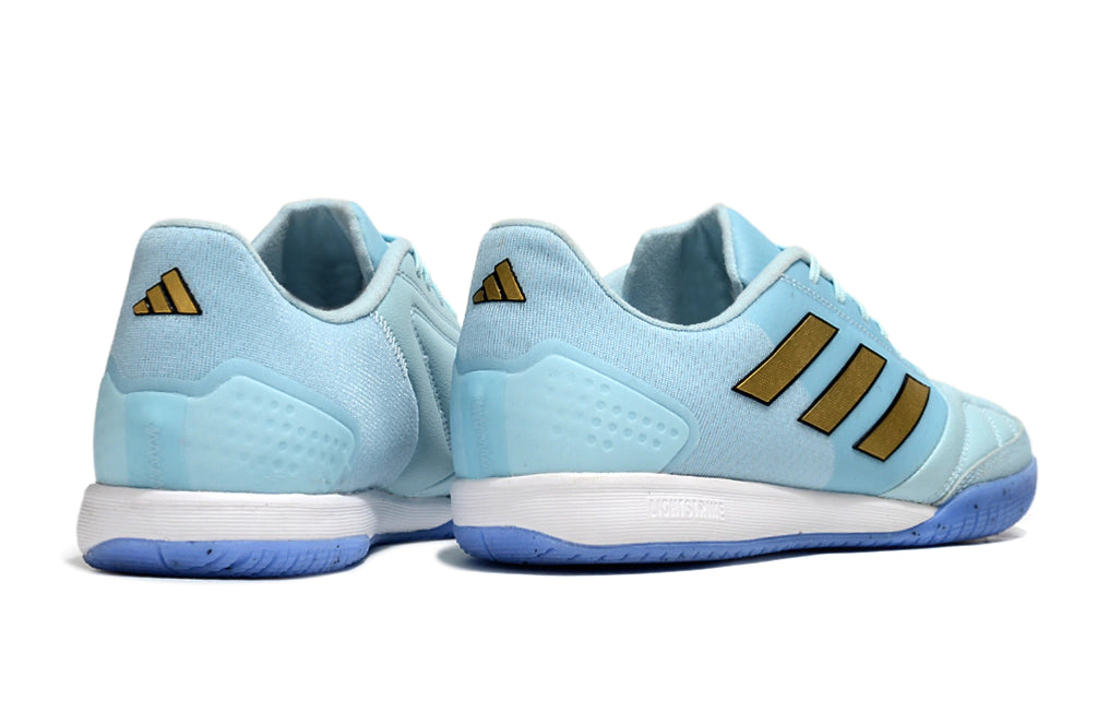 Chuteira Adidas Top Sala Futsal - Branco/Azul/Dourado