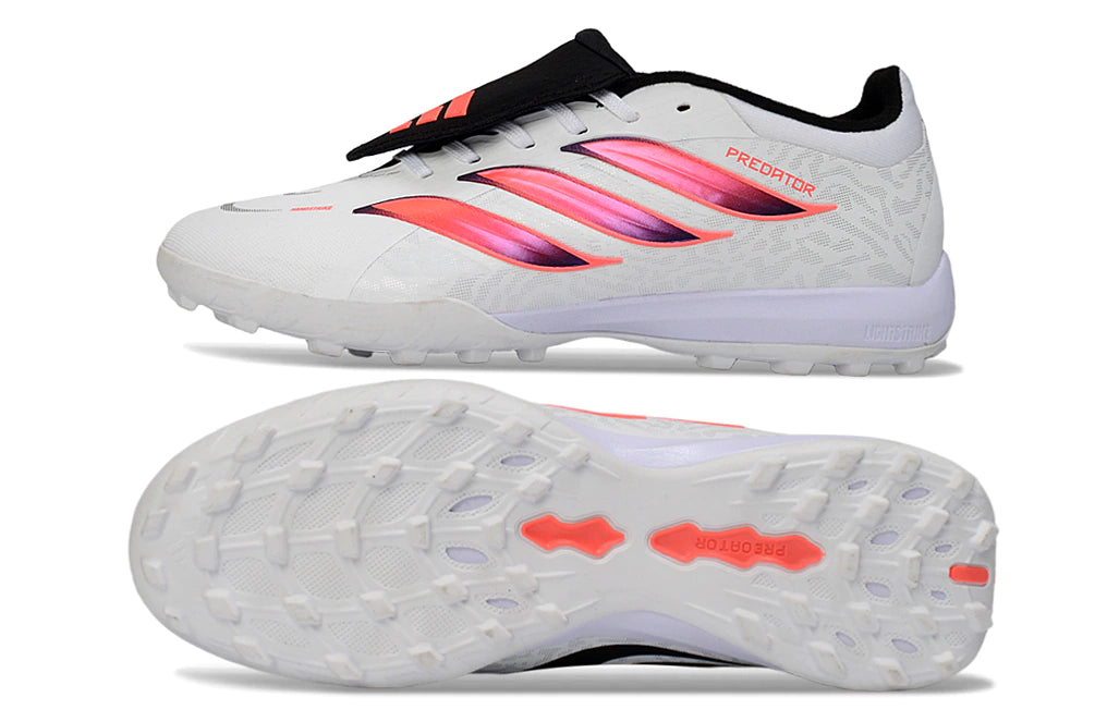 Chuteira Adidas Predator Tongue 26 Society -Branco/Rosa