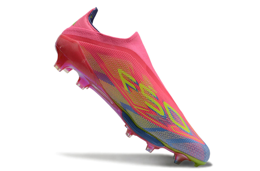 Chuteira Adidas F50+ Elite Campo - Rosa/Azul